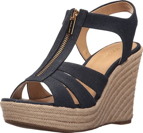 michael kors berkley wedge navy|Michael Kors zipper wedges.